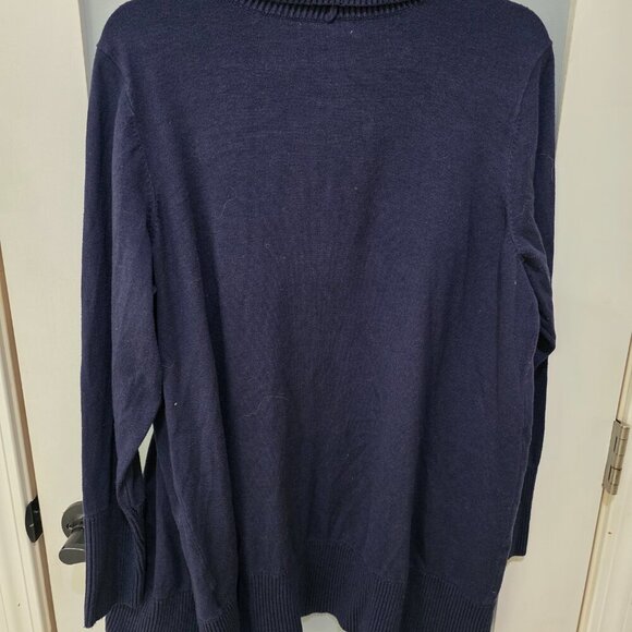 Charter Club Open Front Sweater Cardigan – Women’s Plus 2X Navy Blue - Picture 3 of 8